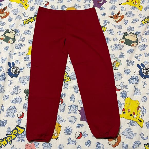 Vintage 90s Jerzees Red Made in USA Cotton Sweatpants - Picture 1 of 3